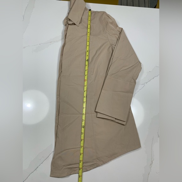 Alicia Bell Quiet Luxury Classic Neutral Button Down Beige Tan 14 like new - Picture 8 of 9